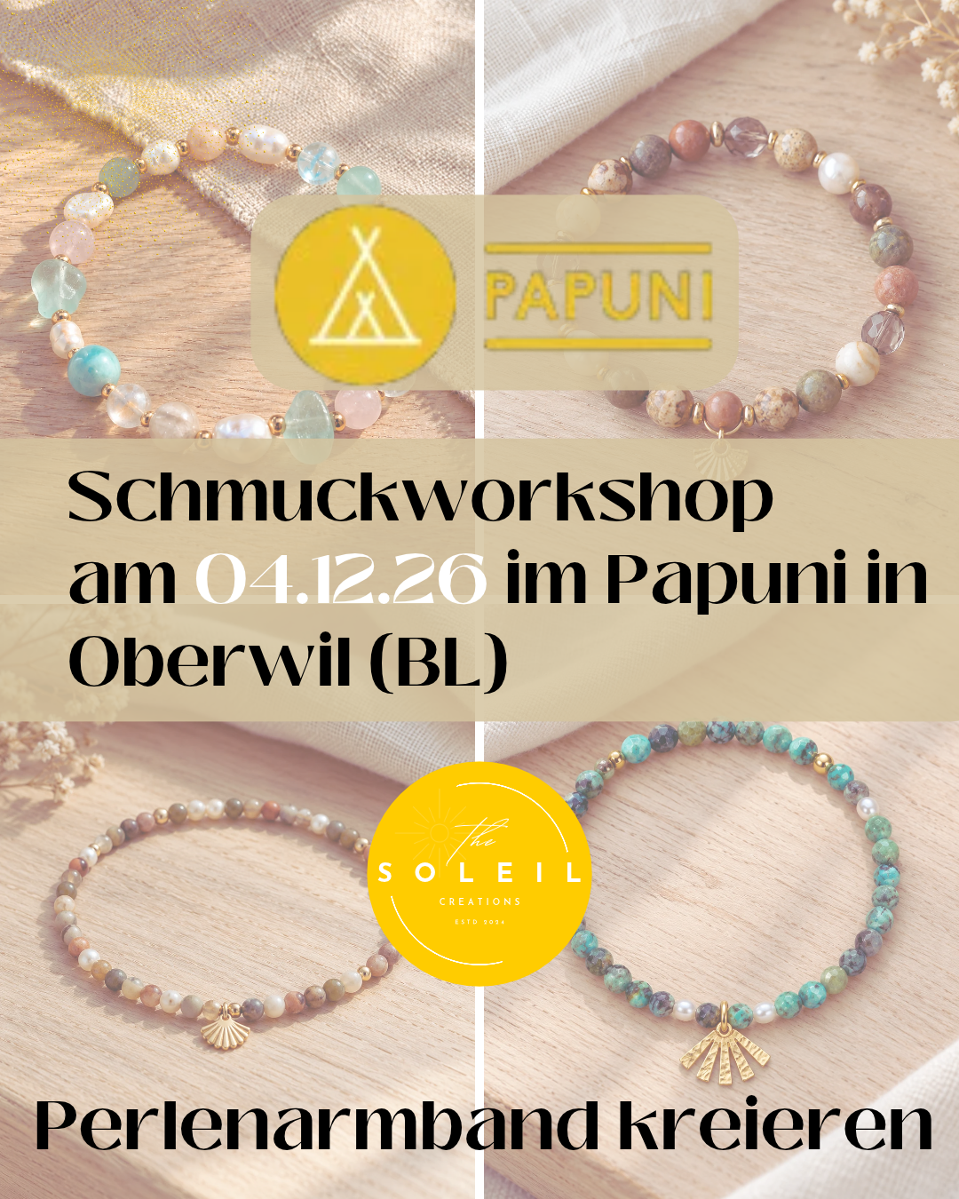 Schmuckworkshop Armband 04.12.26 im Papuni in Oberwil (BL)