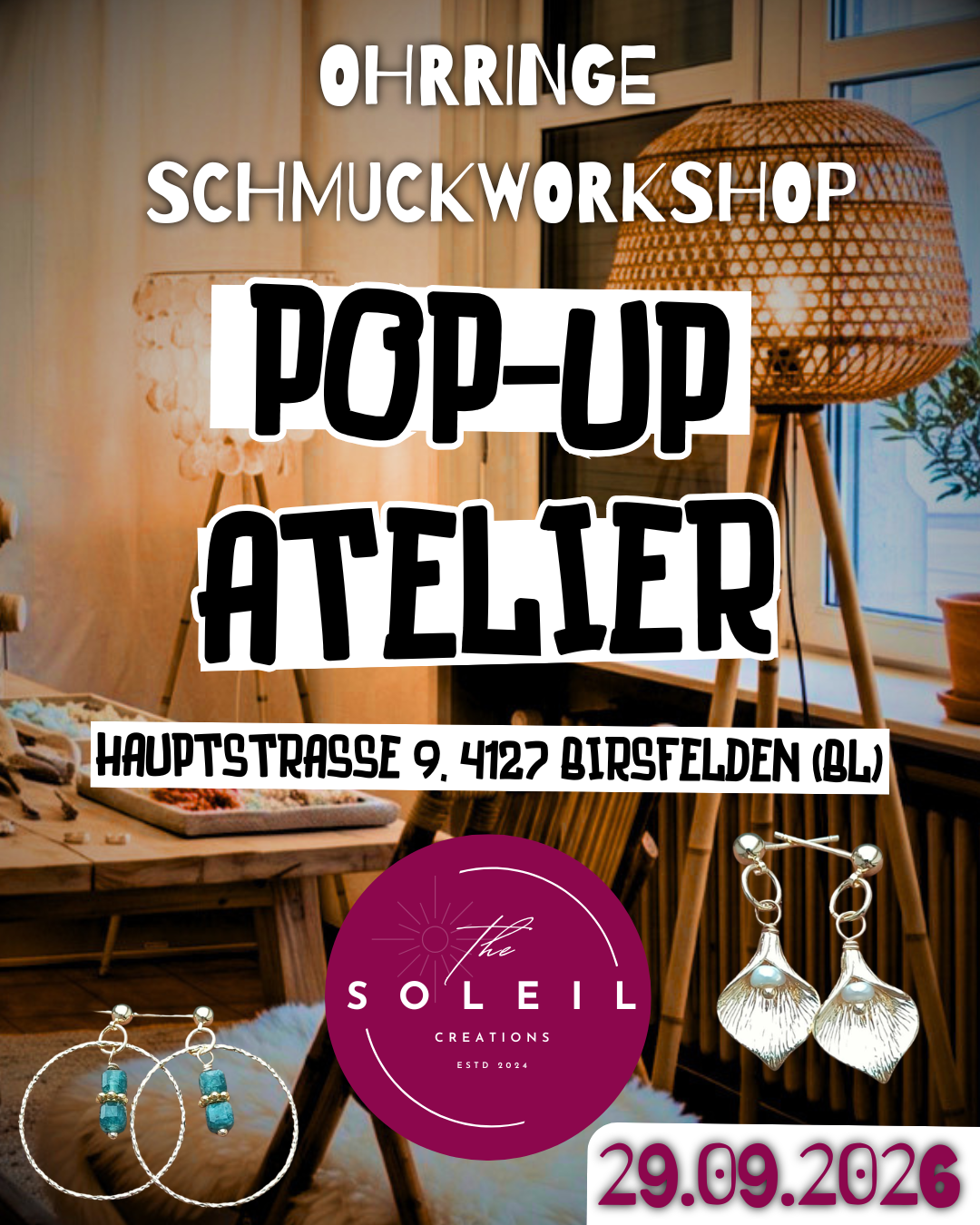 Schmuckworkshop 29.09.26 im Pop-Up Atelier in Basel/Birsfelden (BL)
