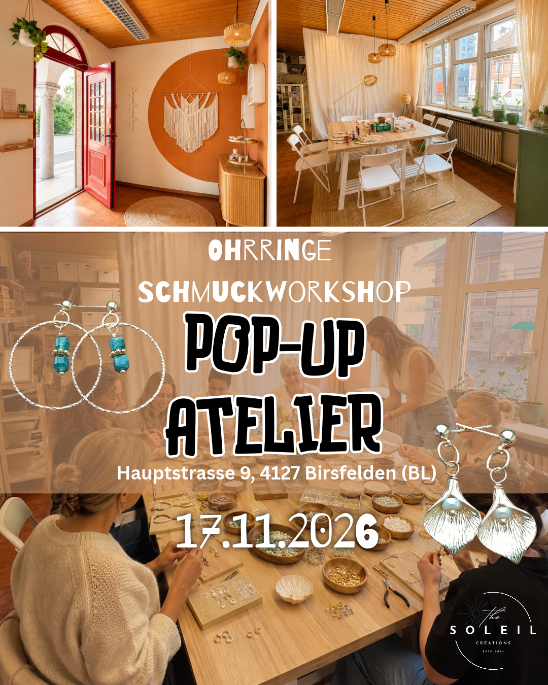 Schmuckworkshop 17.11.26 im Pop-Up Atelier in Basel/Birsfelden (BL)