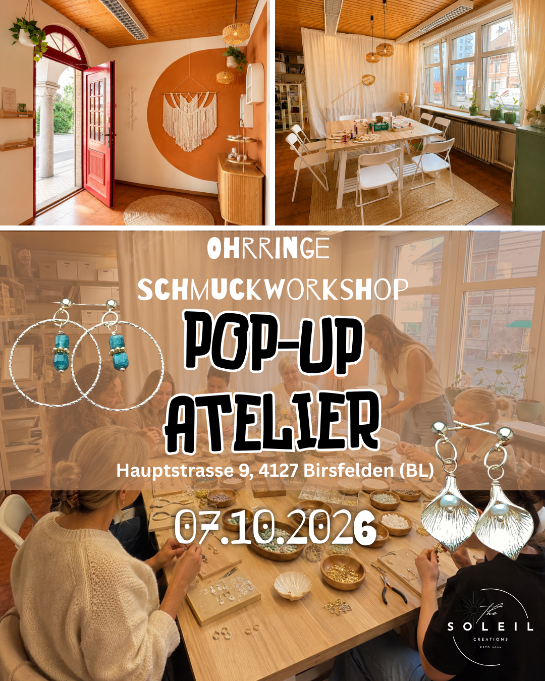 Schmuckworkshop 07.10.26 im Pop-Up Atelier in Basel/Birsfelden (BL)